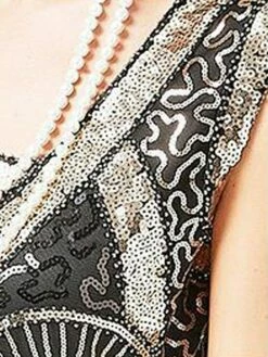 Women's Retro 1920s Fringe Dress Midi Dress Party Halloween Sequins Tassel Fringe Geometric V Neck Sleeveless Regular Fit Spring Fall 2023 Black Red XS S M L -LIGHTINTHEBOX Shop qysnvx1692947265172