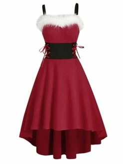 Women's Christmas Swing Dress Slip Dress Vintage Dress Midi Dress Green Black Wine Sleeveless Pure Color Backless Winter Fall Autumn Spaghetti Strap Fashion Daily Date 2022 S M L XL XXL 3XL -LIGHTINTHEBOX Shop qywzfi1667815071434