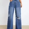Women's Jeans Culottes Wide Leg Full Length Cotton Denim Ripped Micro-elastic High Waist Fashion Streetwear Outdoor Causal Navy Blue S M Fall Winter 1 Women's Jeans Culottes Wide Leg Full Length Cotton Denim Ripped Micro-elastic High Waist Fashion Streetwear Outdoor Causal Navy Blue S M Fall Winter -LIGHTINTHEBOX Shop raxhqn1692689220415