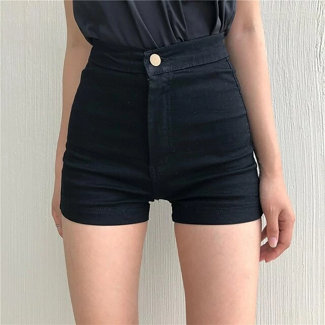 Women's Shorts Jeans Patchwork Plain Classic Modern Regular Spring &Fall Black White Dark Blue Light Blue Grey 3 Women's Shorts Jeans Patchwork Plain Classic Modern Regular Spring &Fall Black White Dark Blue Light Blue Grey