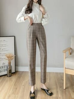 Women's Dress Pants Cropped Pants Ankle-Length Cotton Print Micro-elastic High Waist Fashion Streetwear Formal Work Grey Coffee S M Fall Winter 34 Women's Dress Pants Cropped Pants Ankle-Length Cotton Print Micro-elastic High Waist Fashion Streetwear Formal Work Grey Coffee S M Fall Winter -LIGHTINTHEBOX Shop rcyrnr1693983759795