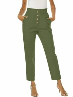 Women‘s Linen Dress Pants Trousers Cotton And Linen Magenta Orange Red Rust High Waist Streetwear Casual Comfort Holiday Daily Wear Vacation Pocket Micro-elastic Full Length Breathability Plain -LIGHTINTHEBOX Shop rdgbwg1688025664846