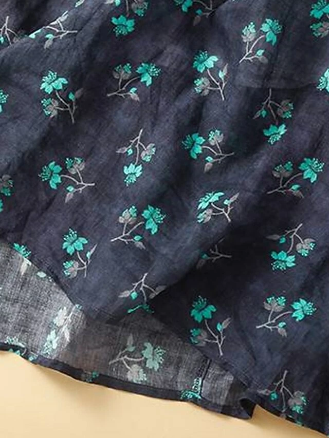 Women's Casual Dress Cotton Linen Dress A Line Dress Midi Dress Linen / Cotton Blend Basic Classic Outdoor Daily Vacation Split Neck Button Pocket 3/4 Length Sleeve Spring Fall Autumn 2023 Loose Fit 9 Women's Casual Dress Cotton Linen Dress A Line Dress Midi Dress Linen / Cotton Blend Basic Classic Outdoor Daily Vacation Split Neck Button Pocket 3/4 Length Sleeve Spring Fall Autumn 2023 Loose Fit - Image 7