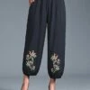 Women's Wide Leg Bloomers Baggy Ankle-Length Cotton Embroidered Pocket Micro-elastic High Waist Fashion Streetwear Outdoor Casual 7 Safflower 1 Garden Flower XL 2XL Summer Fall -LIGHTINTHEBOX Shop rdkgmp1691497117131