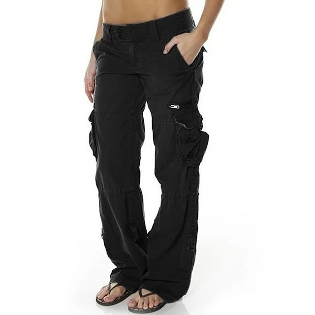 Women's Cargo Pants Tactical Cargo Pants Trousers Full Length Cotton Blend Pocket Baggy Low Waist Chic & Modern Casual / Sporty Sports Weekend Black Pink S M Summer Spring &Fall 4 Women's Cargo Pants Tactical Cargo Pants Trousers Full Length Cotton Blend Pocket Baggy Low Waist Chic & Modern Casual / Sporty Sports Weekend Black Pink S M Summer Spring &Fall - Image 2