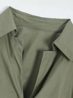 Women's Shirt Dress Casual Dress Sheath Dress Mini Dress Outdoor Daily Vacation Polyester Fashion Modern Shirt Collar Lace Up Long Sleeve Spring Fall Winter 2023 Regular Fit ArmyGreen Black White -LIGHTINTHEBOX Shop rfyuas1695027663414