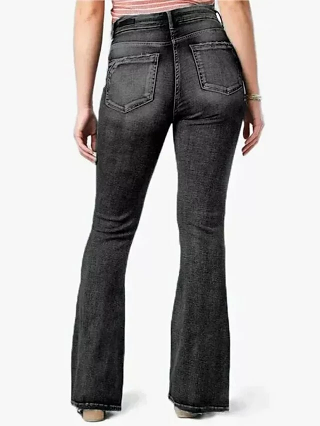 Women‘s Flare Low Rise Jeans Bootcut Full Length Denim Wide Leg Micro-elastic High Waist Fashion Casual Daily Light Blue Black S M 19 Women‘s Flare Low Rise Jeans Bootcut Full Length Denim Wide Leg Micro-elastic High Waist Fashion Casual Daily Light Blue Black S M - Image 17