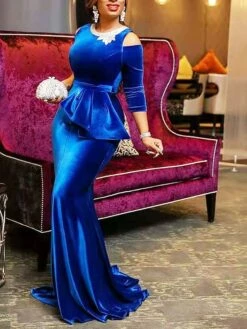 Women‘s Formal Party Dress Velvet Dress Red Sheath Dress Long Dress Maxi Dress Wine Dark Blue Black 3/4 Length Sleeve Pure Color Ruched Winter Fall Crew Neck Elegant Slim 2023 S M L XL 2XL 3XL -LIGHTINTHEBOX Shop rkziek1665657592305