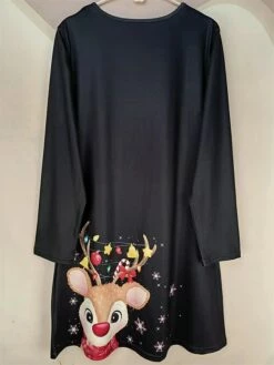 Women's Casual Dress Christmas Dress Sweatshirt Dress Snowflake Ugly Christmas Print Crew Neck Mini Dress Active Fashion Outdoor Christmas Long Sleeve Loose Fit Black Brown Khaki Fall Winter S M L XL -LIGHTINTHEBOX Shop rlqewj1695888568258