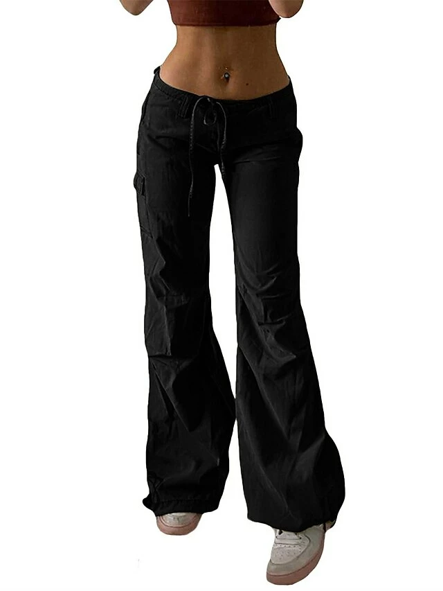 Women‘s Cargo Parachute pants Trousers Full Length Pocket Micro-elastic Low Rise Fashion Streetwear Street Daily Dark Brown Black S M Fall Winter 11 Women‘s Cargo Parachute pants Trousers Full Length Pocket Micro-elastic Low Rise Fashion Streetwear Street Daily Dark Brown Black S M Fall Winter - Image 9