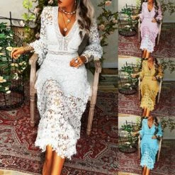 Women's Party Dress Lace Dress Homecoming Dress Long Dress Maxi Dress White Yellow Pink Long Sleeve Pure Color Lace Summer Spring Fall Deep V Fashion Winter Dress Birthday Wedding Guest 2022 S M L XL 13 Women's Party Dress Lace Dress Homecoming Dress Long Dress Maxi Dress White Yellow Pink Long Sleeve Pure Color Lace Summer Spring Fall Deep V Fashion Winter Dress Birthday Wedding Guest 2022 S M L XL -LIGHTINTHEBOX Shop rmuyub1671780657439