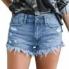 Women's Jeans Shorts Denim Navy Blue Grey Mid Waist Fashion Casual Weekend Tassel Fringe Side Pockets Micro-elastic Short Comfort Plain S M L XL 2XL / Cut Out -LIGHTINTHEBOX Shop rnmmci1658990384270