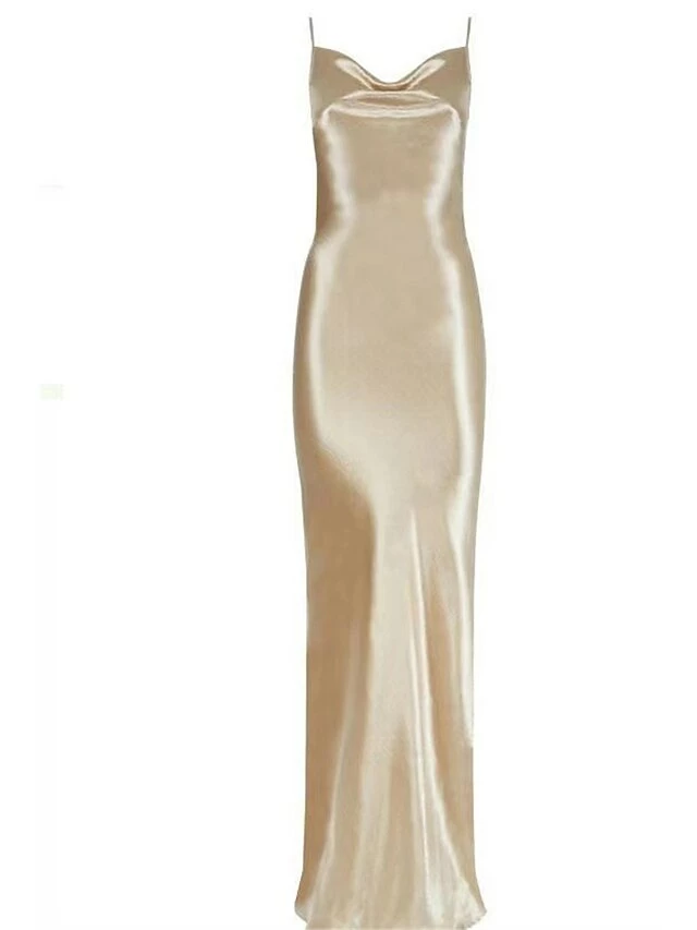 Women‘s Christmas Prom Dress Party Dress Satin Dress Long Dress Maxi Dress Red Gold Sleeveless Pure Color Backless Spring Fall Winter Spaghetti Strap Fashion Birthday Evening Party Wedding Guest 11 Women‘s Christmas Prom Dress Party Dress Satin Dress Long Dress Maxi Dress Red Gold Sleeveless Pure Color Backless Spring Fall Winter Spaghetti Strap Fashion Birthday Evening Party Wedding Guest - Image 9