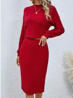 Women's Two Piece Dress Set Casual Dress Skirt Set Outdoor Daily Active Fashion Ribbed Midi Dress Turtleneck Long Sleeve Plain Loose Fit Black Wine Gray Fall Winter S M L XL XXL 22 Women's Two Piece Dress Set Casual Dress Skirt Set Outdoor Daily Active Fashion Ribbed Midi Dress Turtleneck Long Sleeve Plain Loose Fit Black Wine Gray Fall Winter S M L XL XXL -LIGHTINTHEBOX Shop rnxcvb1693294050882