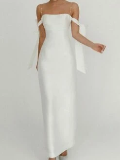 Women‘s Party Dress Satin Dress Sheath Dress Long Dress Maxi Dress Green Black Blue Sleeveless Pure Color Mesh Spring Summer Off Shoulder Modern Party Slim 2023 S M L XL XXL