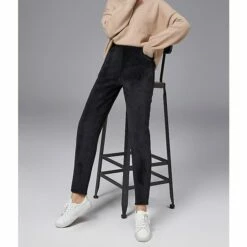 Women's Pants Trousers Fleece Solid Color Warm Ups Thick Winter Brown Grey Black