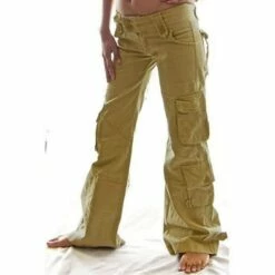 Women‘s Cargo Parachute pants TrousersTrousers Full Length Cotton Baggy Micro-elastic Low Waist Fashion Casual Office Daily Black Green S M Autumn / Fall -LIGHTINTHEBOX Shop rqlzwq1639036346994