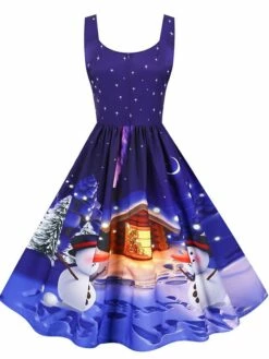 Women's Christmas Knee Length Dress Purple Black Red Navy Blue Light Blue Sleeveless Print Bow Print Fall Winter V Neck Casual Vintage2021 S M L XL XXL 25 Women's Christmas Knee Length Dress Purple Black Red Navy Blue Light Blue Sleeveless Print Bow Print Fall Winter V Neck Casual Vintage2021 S M L XL XXL -LIGHTINTHEBOX Shop rsqgin1630043262559