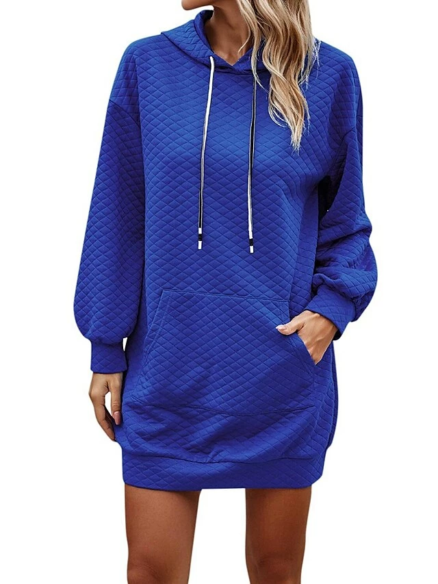 Women's Casual Dress Hoodie Dress Winter Dress Mini Dress Pocket Daily Date Going Out Active Fashion Hooded Long Sleeve 2023 Loose Fit Black Wine Navy Blue Color S M L XL XXL Size 19 Women's Casual Dress Hoodie Dress Winter Dress Mini Dress Pocket Daily Date Going Out Active Fashion Hooded Long Sleeve 2023 Loose Fit Black Wine Navy Blue Color S M L XL XXL Size - Image 17