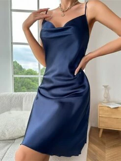Women's Casual Dress Satin Dress Mini Dress Luxury Sexy Backless Solid Color Strap Party Lounge Navy Black 2023 Summer Spring S M L XL 12 Women's Casual Dress Satin Dress Mini Dress Luxury Sexy Backless Solid Color Strap Party Lounge Navy Black 2023 Summer Spring S M L XL -LIGHTINTHEBOX Shop ruyjju1692858278385