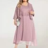 Women‘s Plus Size Curve Dress Set Solid Color Crew Neck Half Sleeve Spring Fall Elegant Maxi Long Dress Formal Party Dress 2 Women‘s Plus Size Curve Dress Set Solid Color Crew Neck Half Sleeve Spring Fall Elegant Maxi Long Dress Formal Party Dress -LIGHTINTHEBOX Shop rvbggr1695199756797
