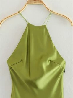 Women's Prom Dress Party Dress Satin Dress Midi Dress White Green Sleeveless Pure Color Backless Spring Fall Winter Spaghetti Strap Fashion Evening Party Wedding Guest Vacation 2023 S M L -LIGHTINTHEBOX Shop rvdcgq1691745620351