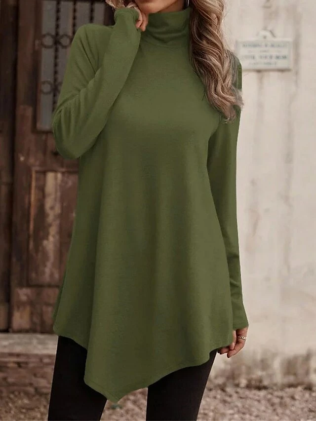 Women's Casual Dress Sweatshirt Dress Plain Dress Mini Dress Patchwork Daily Vacation Going Out Active Fashion Turtleneck Long Sleeve 2023 Loose Fit Black White Pink Color S M L XL XXL Size 7 Women's Casual Dress Sweatshirt Dress Plain Dress Mini Dress Patchwork Daily Vacation Going Out Active Fashion Turtleneck Long Sleeve 2023 Loose Fit Black White Pink Color S M L XL XXL Size - Image 5