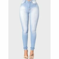 Women's Jeans Denim High Waisted Solid / Plain Color Classic Regular Spring &Fall Light Blue Medium Blue Navy Blue White Black -LIGHTINTHEBOX Shop rwzmiw1670232581915