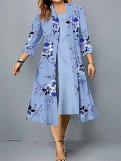 Women's Plus Size Two Piece Dress Set Casual Dress Swing Dress Outdoor Office Fashion Streetwear Print Midi Dress Crew Neck 3/4 Length Sleeve Floral Regular Fit Pink Blue Khaki Fall Winter L XL XXL 7 Women's Plus Size Two Piece Dress Set Casual Dress Swing Dress Outdoor Office Fashion Streetwear Print Midi Dress Crew Neck 3/4 Length Sleeve Floral Regular Fit Pink Blue Khaki Fall Winter L XL XXL -LIGHTINTHEBOX Shop rxwlqs1696907471598