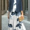 Women's Two Piece Dress Set Casual Dress Swing Dress Outdoor Office Fashion Streetwear Print Midi Dress Crew Neck 3/4 Length Sleeve Leaf Floral Regular Fit Blue Fall Winter S M L XL XXL 1 Women's Two Piece Dress Set Casual Dress Swing Dress Outdoor Office Fashion Streetwear Print Midi Dress Crew Neck 3/4 Length Sleeve Leaf Floral Regular Fit Blue Fall Winter S M L XL XXL -LIGHTINTHEBOX Shop rylinm1697187277711