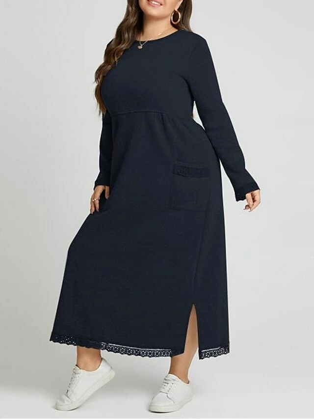 Women's Casual Dress Sweatshirt Dress Winter Dress Long Dress Maxi Dress Ruched Pocket Outdoor Daily Going Out Fashion Streetwear Crew Neck Long Sleeve 2023 Loose Fit Black Wine Purple Color S M L XL 16 Women's Casual Dress Sweatshirt Dress Winter Dress Long Dress Maxi Dress Ruched Pocket Outdoor Daily Going Out Fashion Streetwear Crew Neck Long Sleeve 2023 Loose Fit Black Wine Purple Color S M L XL - Image 14