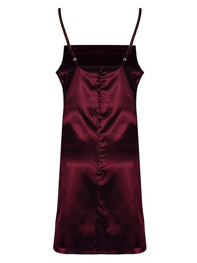 Women‘s Party Dress Satin Dress Sheath Dress Cocktail Party Club Mini Dress Party Hot Spaghetti Strap Sleeveless Backless 2023 Regular Fit Black Champagne Wine Pure Color S M L XL 2XL 9 Women‘s Party Dress Satin Dress Sheath Dress Cocktail Party Club Mini Dress Party Hot Spaghetti Strap Sleeveless Backless 2023 Regular Fit Black Champagne Wine Pure Color S M L XL 2XL - Image 7