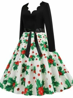 Women's Christmas Retro 1950s Vintage Dress Midi Dress Party Ruched Bow Fruit V Neck Long Sleeve Regular Fit Fall Winter 2023 Deep Green Black S M L XL 36 Women's Christmas Retro 1950s Vintage Dress Midi Dress Party Ruched Bow Fruit V Neck Long Sleeve Regular Fit Fall Winter 2023 Deep Green Black S M L XL -LIGHTINTHEBOX Shop scluuo1695363826265