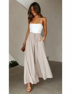 Women's Culottes Wide Leg Gauchos Pants Chinos Full Length Side Pockets Baggy Micro-elastic Mid Waist Fashion Work Casual Black White S M Summer Spring &Fall 35 Women's Culottes Wide Leg Gauchos Pants Chinos Full Length Side Pockets Baggy Micro-elastic Mid Waist Fashion Work Casual Black White S M Summer Spring &Fall -LIGHTINTHEBOX Shop sdephp1659338237650