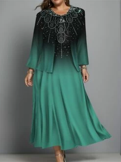 Women's Plus Size Two Piece Dress Set Casual Dress Swing Dress Outdoor Office Fashion Streetwear Print Midi Dress Crew Neck Long Sleeve Geometric Ombre Regular Fit Blue Purple Green Fall Winter L XL 7 Women's Plus Size Two Piece Dress Set Casual Dress Swing Dress Outdoor Office Fashion Streetwear Print Midi Dress Crew Neck Long Sleeve Geometric Ombre Regular Fit Blue Purple Green Fall Winter L XL -LIGHTINTHEBOX Shop sdmawi1696996921197