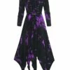 Women‘s Plus Size Curve Party Dress Tie Dye Square Neck Print Long Sleeve Winter Fall Vintage Modern Festival Midi Dress Party Vacation Dress -LIGHTINTHEBOX Shop sepdyv1622170754164