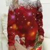 Women‘s Christmas Casual Dress Sweatshirt Dress Mini Dress Warm Fashion Outdoor Holiday Crew Neck Print Animal Tree Loose Fit White Red Burgundy S M L XL XXL -LIGHTINTHEBOX Shop shkasz1694157706416