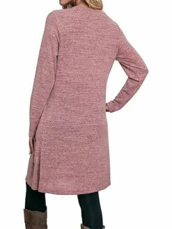 Women's Work Dress Casual Dress A Line Dress Fashion Daily Mini Dress Button Pocket Crew Neck Long Sleeve Plain Loose Fit Black Pink Gray Fall Winter S M L XL XXL -LIGHTINTHEBOX Shop shvopj1697185368167