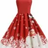 Women's Christmas Midi Dress Black Red Sleeveless Santa Claus Print Spring Summer Spaghetti Strap 2022 S M L XL 2XL -LIGHTINTHEBOX Shop simsvu1630900918554