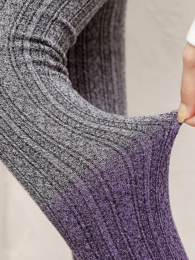 Women's Stockings Thigh-High Crimping Socks All Seasons Tights Thermal Warm Stretchy Knitting Fashion Casual Daily Purple One-Size 11 Women's Stockings Thigh-High Crimping Socks All Seasons Tights Thermal Warm Stretchy Knitting Fashion Casual Daily Purple One-Size - Image 9