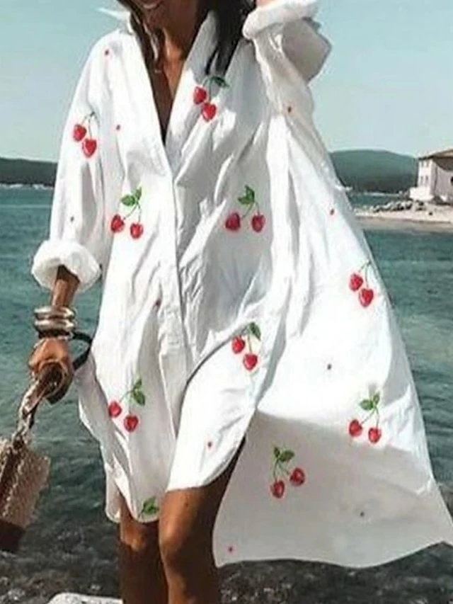 Women‘s Casual Dress Shirt Dress Sundress Blue Purple Red Long Sleeve Floral Button Winter Fall Autumn Shirt Collar Mature Winter Dress Fall Dress Loose Fit 2023 S M L XL XXL 3XL 4XL 5XL 4 Women‘s Casual Dress Shirt Dress Sundress Blue Purple Red Long Sleeve Floral Button Winter Fall Autumn Shirt Collar Mature Winter Dress Fall Dress Loose Fit 2023 S M L XL XXL 3XL 4XL 5XL - Image 2