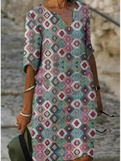 Women's Casual Dress Ethnic Dress Shift Dress Floral Tribal Print Split Neck Midi Dress Vintage Ethnic Outdoor Daily Half Sleeve Regular Fit Black Yellow Blue Summer Spring S M L XL XXL 19 Women's Casual Dress Ethnic Dress Shift Dress Floral Tribal Print Split Neck Midi Dress Vintage Ethnic Outdoor Daily Half Sleeve Regular Fit Black Yellow Blue Summer Spring S M L XL XXL -LIGHTINTHEBOX Shop sjtrdo1690197020777