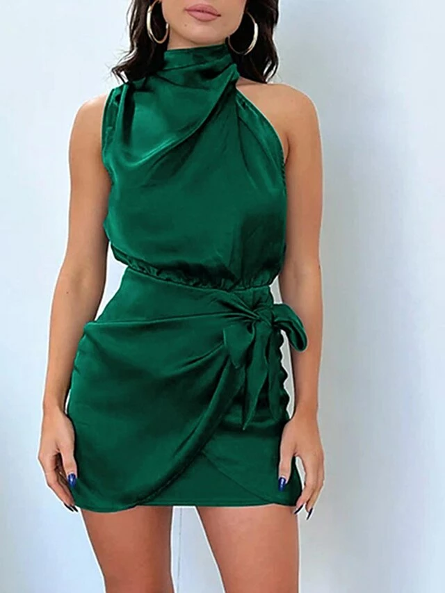 Women's Party Dress Homecoming Dress Cocktail Dress Mini Dress Black Champagne Light Green Sleeveless Pure Color Lace Up Spring Fall Winter Halter Neck Fashion Wedding Guest Birthday Vacation Loose 19 Women's Party Dress Homecoming Dress Cocktail Dress Mini Dress Black Champagne Light Green Sleeveless Pure Color Lace Up Spring Fall Winter Halter Neck Fashion Wedding Guest Birthday Vacation Loose - Image 17