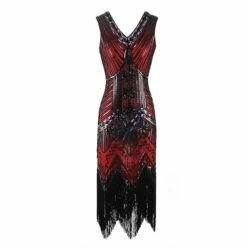 Women's Retro 1920s Fringe Dress Midi Dress Party Halloween Sequins Tassel Fringe Floral V Neck Sleeveless Regular Fit Spring Fall 2023 Black White S M L XL -LIGHTINTHEBOX Shop skybzc1692610414917