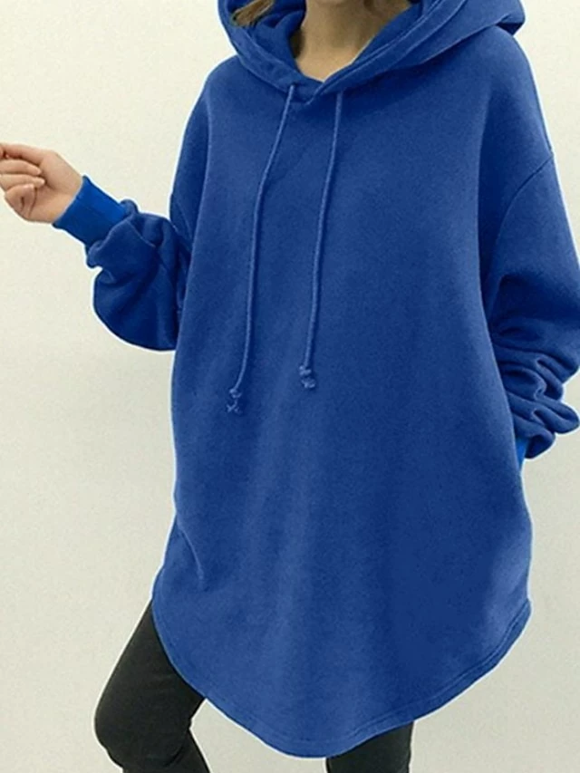 Women's Casual Dress Hoodie Dress Mini Dress Daily Casual Outdoor Vacation Going Out Hoodie Pocket Pure Color Regular Fit Black Blue Gray S M L XL XXL 3 Women's Casual Dress Hoodie Dress Mini Dress Daily Casual Outdoor Vacation Going Out Hoodie Pocket Pure Color Regular Fit Black Blue Gray S M L XL XXL