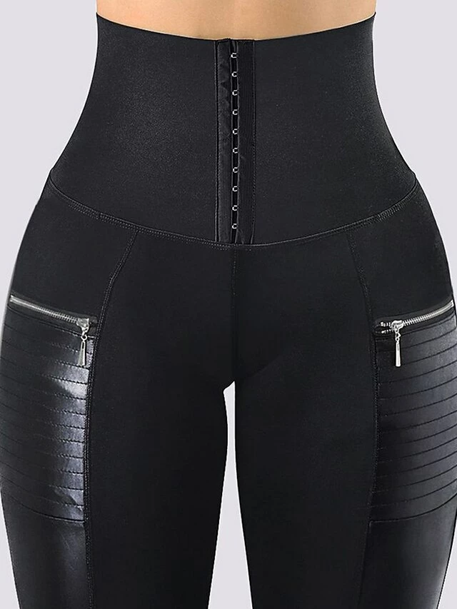 Women's Tights Pants Trousers Full Length Micro-elastic High Waist Fashion Streetwear Street Daily Black S M Fall Winter 6 Women's Tights Pants Trousers Full Length Micro-elastic High Waist Fashion Streetwear Street Daily Black S M Fall Winter - Image 4