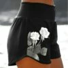 Women's Shorts Black Mid Waist Fashion Designer Casual Weekend Print Micro-elastic Short Comfort Flower / Floral S M L XL XXL -LIGHTINTHEBOX Shop smcmqp1659339541280