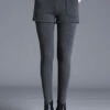 Women's Tights Pants Trousers Fleece Lined Grey Black High Waist Fashion Streetwear Street Daily Daily Wear Pocket Full Length Comfort Solid Color M L XL XXL XXXL -LIGHTINTHEBOX Shop smfqbg1692375521853