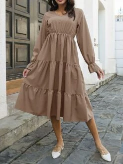 Women's Casual Dress Plain Dress Midi Dress Patchwork Outdoor Street Daily Active Fashion V Neck Long Sleeve 2023 Loose Fit Black Blue Khaki Color S M L XL XXL Size 22 Women's Casual Dress Plain Dress Midi Dress Patchwork Outdoor Street Daily Active Fashion V Neck Long Sleeve 2023 Loose Fit Black Blue Khaki Color S M L XL XXL Size -LIGHTINTHEBOX Shop smuerp1692936943502