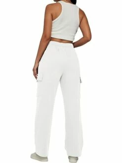 Women‘s Cargo Khaki Pants Wide Leg Trousers Full Length Active Fashion Outdoor Sports & Outdoor Light Gray Black S M Fall Winter -LIGHTINTHEBOX Shop snmiag1694772756706